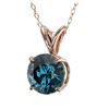 Image 2 : 1.04 ctw Intense Blue Diamond Necklace 10K Rose Gold - REF-111N2A - SKU:36768