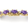 Image 1 : 12 ctw Amethyst & VS/SI Diamond Eternity Bracelet 10K Yellow Gold - REF-72R5K - SKU:21438
