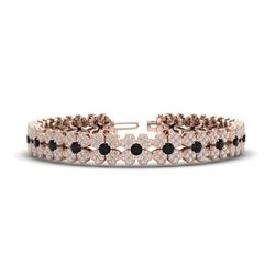 6.50 ctw & Black VS/SI Diamond Bracelet 14K Rose Gold - REF-382X2R - SKU:20020
