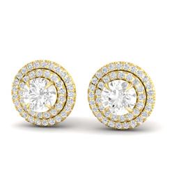 2 ctw VS/SI Diamond Stud Earrings 18K Yellow Gold - REF-263V6Y - SKU:21471