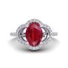 Image 1 : 2 ctw Ruby & VS/SI Diamond Ring 10K White Gold - REF-42V7Y - SKU:20990