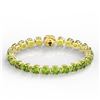 Image 2 : 40 ctw Peridot & Diamond Bracelet 14K Yellow Gold - REF-259X8R - SKU:23318