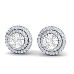 2 ctw VS/SI Diamond Stud Earrings 18K White Gold - REF-263X6R - SKU:21470