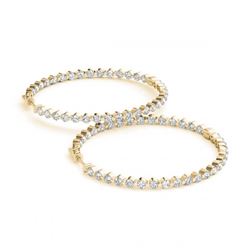 2.75 ctw Diamond VS/SI 37 mm Hoop Earrings 14K Yellow Gold - REF-188Y4X - SKU:29073