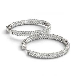 4.5 ctw Diamond VS/SI 36 mm Hoop Earrings 14K White Gold - REF-316W6H - SKU:29086