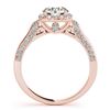 Image 2 : 1.35 ctw VS/SI Diamond Solitaire Halo Ring 14K Rose Gold - REF-148N2A - SKU:24097