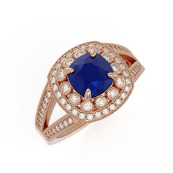 2.69 ctw Sapphire & Diamond Ring 14K Rose Gold - REF-99F3N - SKU:44031
