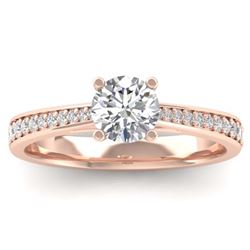 1.01 ctw VS/SI Diamond Art Deco Ring 18K Rose Gold - REF-189A8V - SKU:32640