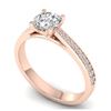Image 2 : 1.01 ctw VS/SI Diamond Art Deco Ring 18K Rose Gold - REF-189A8V - SKU:32640