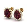 Image 1 : 5 ctw Garnet & VS/SI Diamond Earrings 18K Yellow Gold - REF-72V7Y - SKU:21057