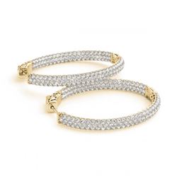 6.75 ctw Diamond VS/SI 51 mm Hoop Earrings 14K Yellow Gold - REF-525Y2X - SKU:29196