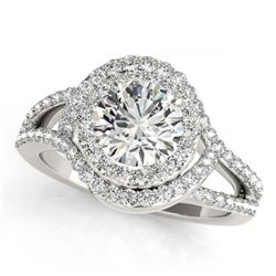 1.90 ctw VS/SI Diamond Solitaire Halo Ring 14K White Gold - REF-299A4V - SKU:24845