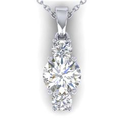 1.50 ctw VS/SI Diamond Art Deco Stud Necklace 18K White Gold - REF-320F3N - SKU:32567