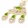 Image 1 : 5.50 ctw Peridot & Diamond Heart Necklace 14K Yellow Gold - REF-148M7F - SKU:23593