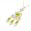 Image 2 : 5.50 ctw Peridot & Diamond Heart Necklace 14K Yellow Gold - REF-148M7F - SKU:23593