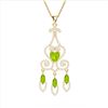 Image 3 : 5.50 ctw Peridot & Diamond Heart Necklace 14K Yellow Gold - REF-148M7F - SKU:23593