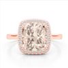 Image 1 : 3 ctw Morganite & VS/SI Diamond Halo Ring 14K Rose Gold - REF-63H6M - SKU:22847