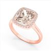 Image 2 : 3 ctw Morganite & VS/SI Diamond Halo Ring 14K Rose Gold - REF-63H6M - SKU:22847