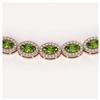 Image 3 : 23.86 ctw Peridot & Diamond Halo Necklace 10K Rose Gold - REF-497W3H - SKU:40326