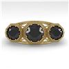 Image 1 : 2 ctw Black Diamond Ring 14K Yellow Gold - REF-64Y9X - SKU:29866