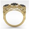 Image 3 : 2 ctw Black Diamond Ring 14K Yellow Gold - REF-64Y9X - SKU:29866