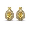 Image 1 : 7.74 ctw Canary Citrine & Diamond Earrings 14K Yellow Gold - REF-180V2Y - SKU:43189