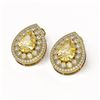 Image 2 : 7.74 ctw Canary Citrine & Diamond Earrings 14K Yellow Gold - REF-180V2Y - SKU:43189