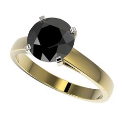 2.59 ctw Fancy Black Diamond Solitaire Ring 10K Yellow Gold - REF-55H5M - SKU:36565