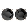 Image 1 : 4.19 ctw Fancy Black Diamond Solitaire Stud Earrings 10K Rose Gold - REF-84M2F - SKU:36712