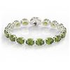 Image 2 : 65 ctw Green Tourmaline & VS/SI Diamond Bracelet 14K White Gold - REF-593M8F - SKU:22263