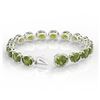 Image 3 : 65 ctw Green Tourmaline & VS/SI Diamond Bracelet 14K White Gold - REF-593M8F - SKU:22263