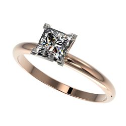 1 ctw VS/SI Princess Diamond Ring 10K Rose Gold - REF-297Y2X - SKU:32898