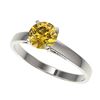 Image 1 : 1.06 ctw Intense Yellow Diamond Engagement Ring 10K White Gold - REF-199Y5X - SKU:36526