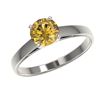 Image 2 : 1.06 ctw Intense Yellow Diamond Engagement Ring 10K White Gold - REF-199Y5X - SKU:36526