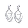 Image 1 : 3.20 ctw VS/SI Diamond Heart Earrings 18K White Gold - REF-252Y2X - SKU:22584