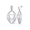 Image 2 : 3.20 ctw VS/SI Diamond Heart Earrings 18K White Gold - REF-252Y2X - SKU:22584