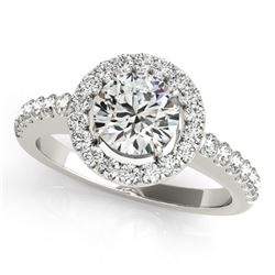 1.02 ctw VS/SI Diamond Halo Ring 14K White Gold - REF-140Y5X - SKU:24177