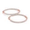 Image 1 : 1.50 ctw Diamond VS/SI 24 mm Hoop Earrings 14K Rose Gold - REF-263A6V - SKU:28961