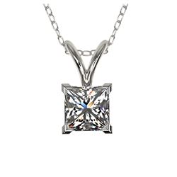 0.50 ctw VS/SI Princess Diamond Necklace 10K White Gold - REF-79F5N - SKU:33166
