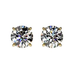 1.04 ctw H-SI/I Diamond Stud Earrings 10K Yellow Gold - REF-103K5W - SKU:36574
