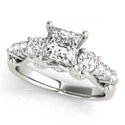 1.75 ctw VS/SI Diamond 3 Stone Princess Cut Ring 14K White Gold - REF-349A2V - SKU:25844