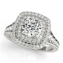 1.65 ctw VS/SI Diamond Halo Ring 14K White Gold - REF-130W2H - SKU:24315