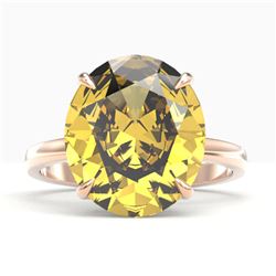 9 ctw Citrine Solitaire Ring 14K Rose Gold - REF-51N3A - SKU:22097