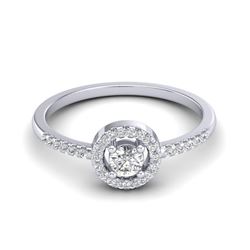 0.40 ctw VS/SI Diamond Ring Halo 18K White Gold - REF-47A3V - SKU:20699