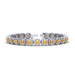 8.75 ctw Citrine & VS/SI Diamond Bracelet 18K White Gold - REF-317K5W - SKU:20031