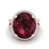 Image 1 : 10 ctw Garnet & VS/SI Diamond Ring 14K Rose Gold - REF-66N7A - SKU:20962