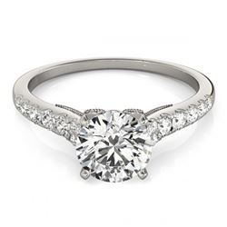 0.92 ctw VS/SI Diamond Solitaire Ring 14K White Gold - REF-92W7H - SKU:25343