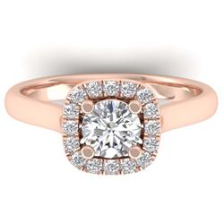 1.01 ctw VS/SI Diamond Solitaire Halo Ring 18K Rose Gold - REF-200K9W - SKU:32676