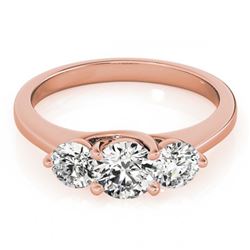 1 ctw VS/SI Diamond 3 Stone Solitaire Ring 14K Rose Gold - REF-105V2Y - SKU:25860
