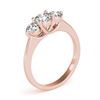 Image 3 : 1 ctw VS/SI Diamond 3 Stone Solitaire Ring 14K Rose Gold - REF-105V2Y - SKU:25860